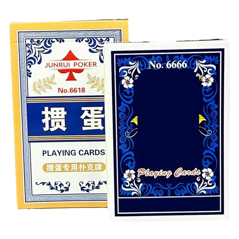 Egg special poker cards full box wholesale 100 pairs of high-end egg blue core cloth paper high quality big word cards