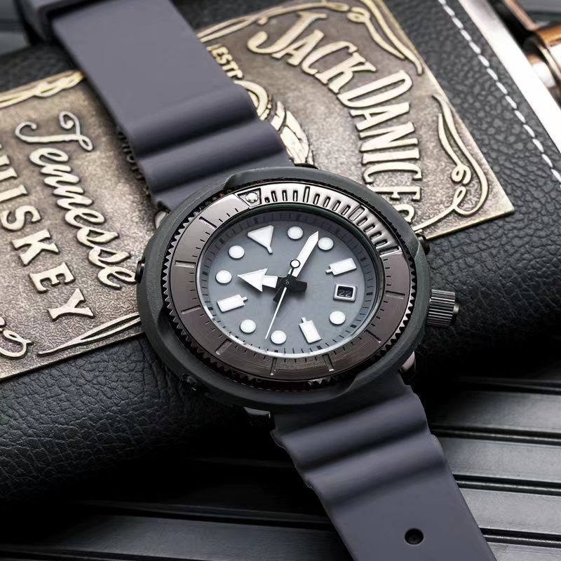 Cross-border luminous rotating single Calendar tape watch quartz watch men's watch waterproof watch re-engraved No. 10