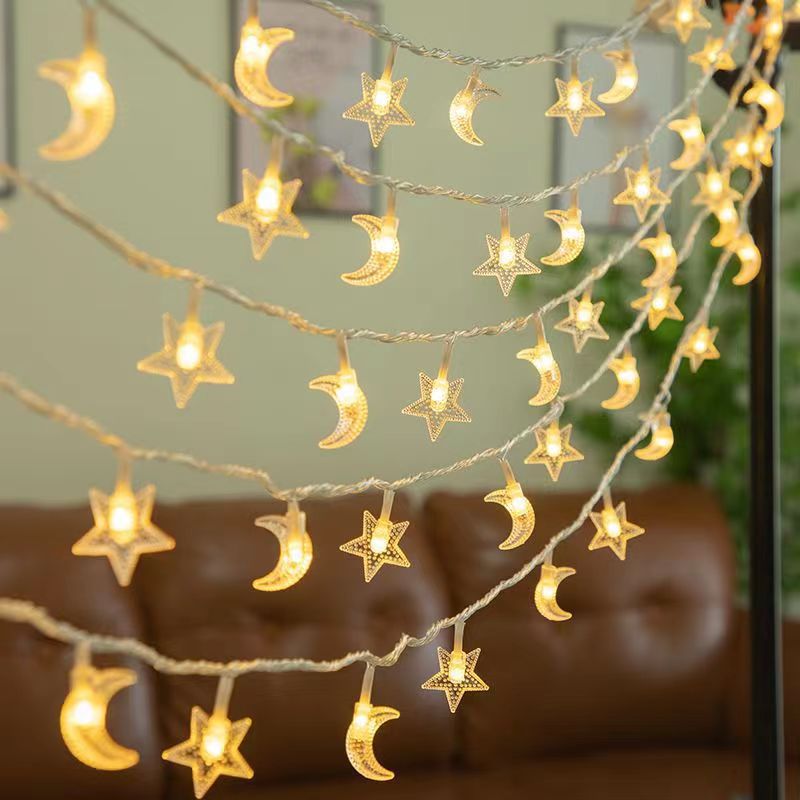 Picture of Solar LED string lights, outdoor camping tent atmosphere lights, night market stall lights, room decoration spherical star lights
