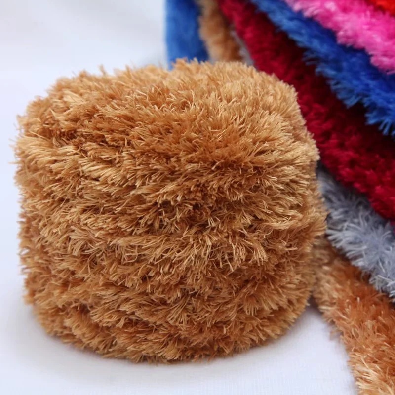 Picture of Crystal Coral Velvet Thick Thread Imitation Fur Scarf Hat Baby Baby Thread Hand-Knitted Wool Ball