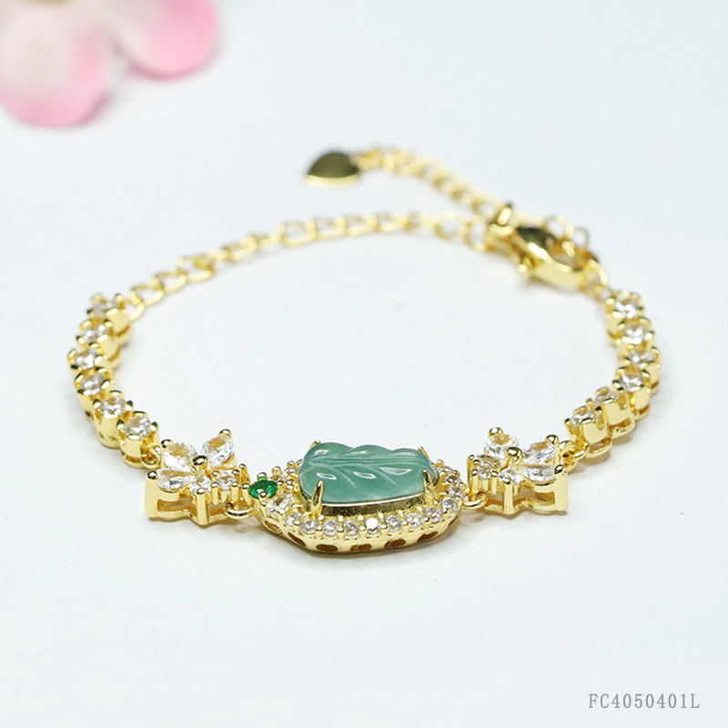 As soon as Yu natural A goods jade bracelet blue water leaf bracelet jade factory wholesale generation FC4050401L