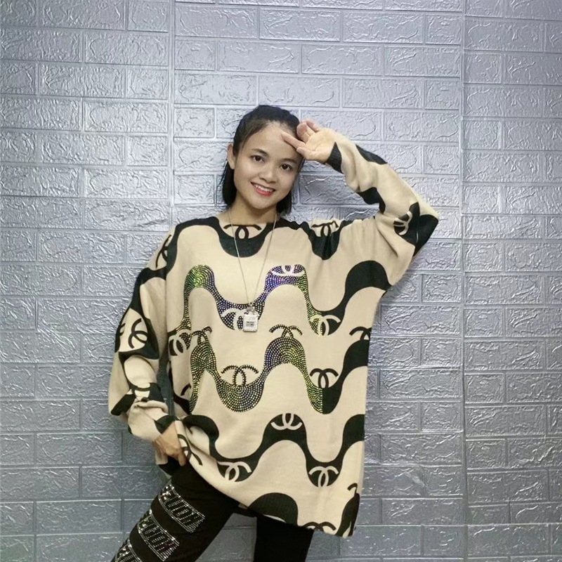 plus size Loose Mid-length Sweater Knitted Sweater Autumn and Winter New Outfit Long-sleeved Top Women's Pullover Base Shirt Elegant