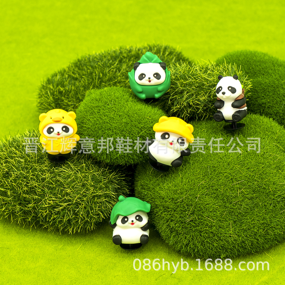 Cross-border New Cave Shoe Accessories 3D Shoe Flower Shoe Buckle Advanced Sense Decoration DIY Accessories Cave Shoe Flower Panda