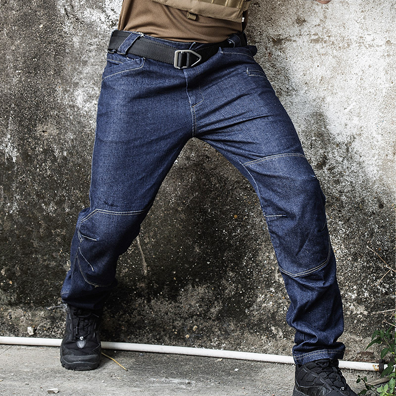 Picture of Archon Outdoor Tactical Pants Men's Loose Straight Multi-Pocket City Army Fan Special Service Pants Stretch Slim-Fit Jeans