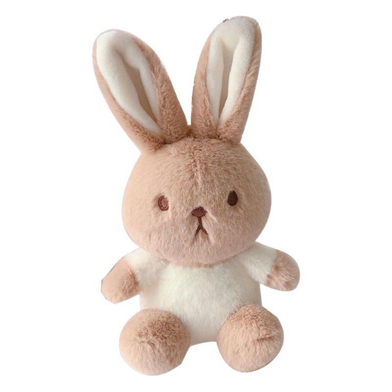 Jinnew Genuine Milk Tea Rabbit Cute Color-matching Plush Doll Keychain Creative Gift Schoolbag Pendant