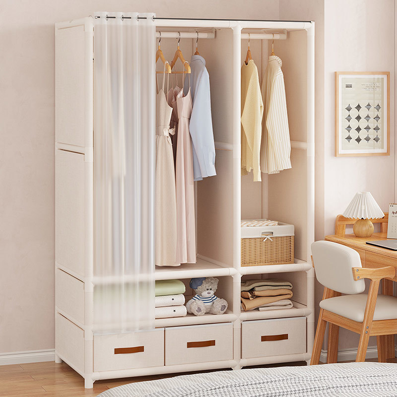 Home simple wardrobe bedroom multi-layer wardrobe with drawers for rent storage wardrobe cabinet large capacity hanging wardrobe