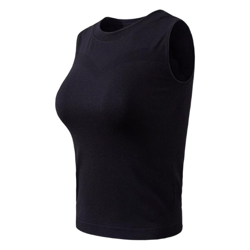 Sports Vest Women's Fitness T-shirt Seamless Knitted Long Running Top Body-Fit Soft Yoga Clothes Sleeveless Vest