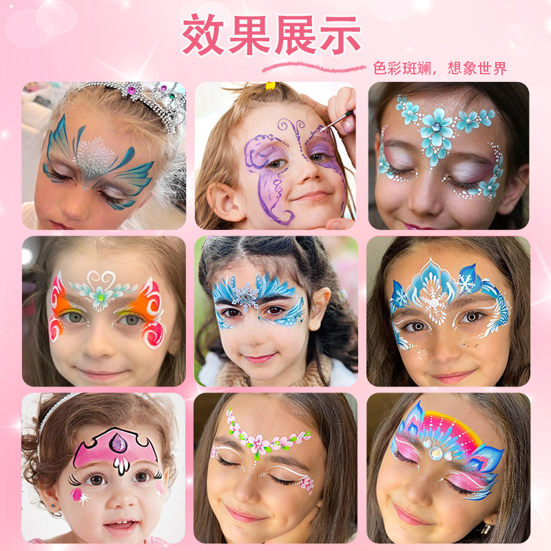 Picture of Children's Human Face Painting suit Festival Comic-Con Makeup 3D Painting Pigments Water-soluble Washable Pigments