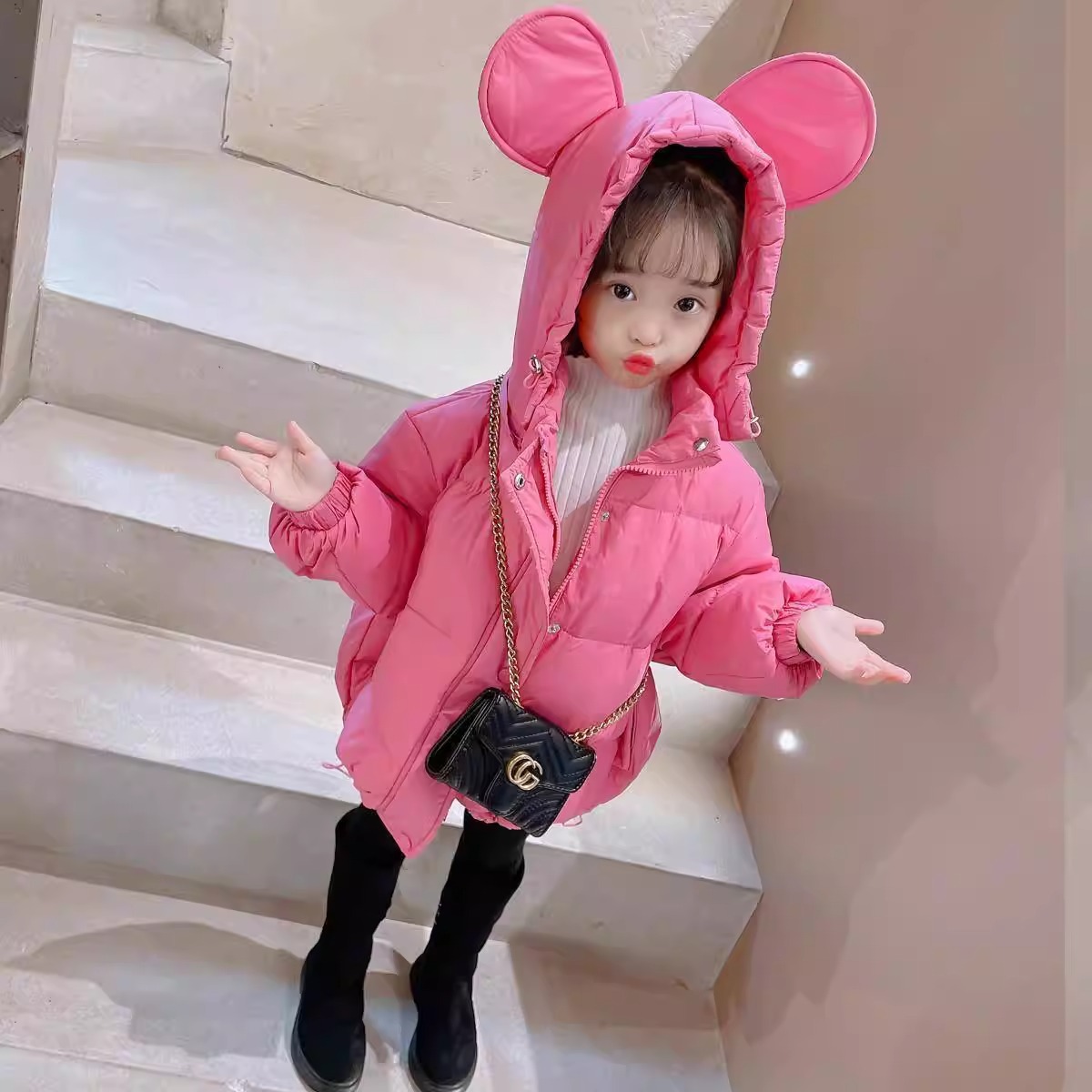 Picture of Girls' cotton-padded coat winter clothing 2023 Korean style new style little girl Western style thickened cotton-padded coat children's down cotton-padded jacket fashion