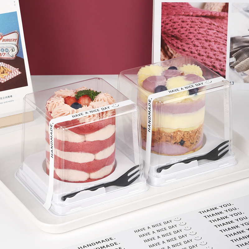 2.2inch Little Western-Style Birthday Cake Box Thousand Layer Mousse Dessert Blister Transparent Packaging Box Anti-Fog Treatment