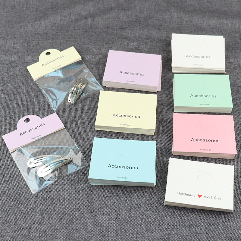 Factory hairpin card color folding card head jewelry packaging packaging materials in stock diy stall packaging materials