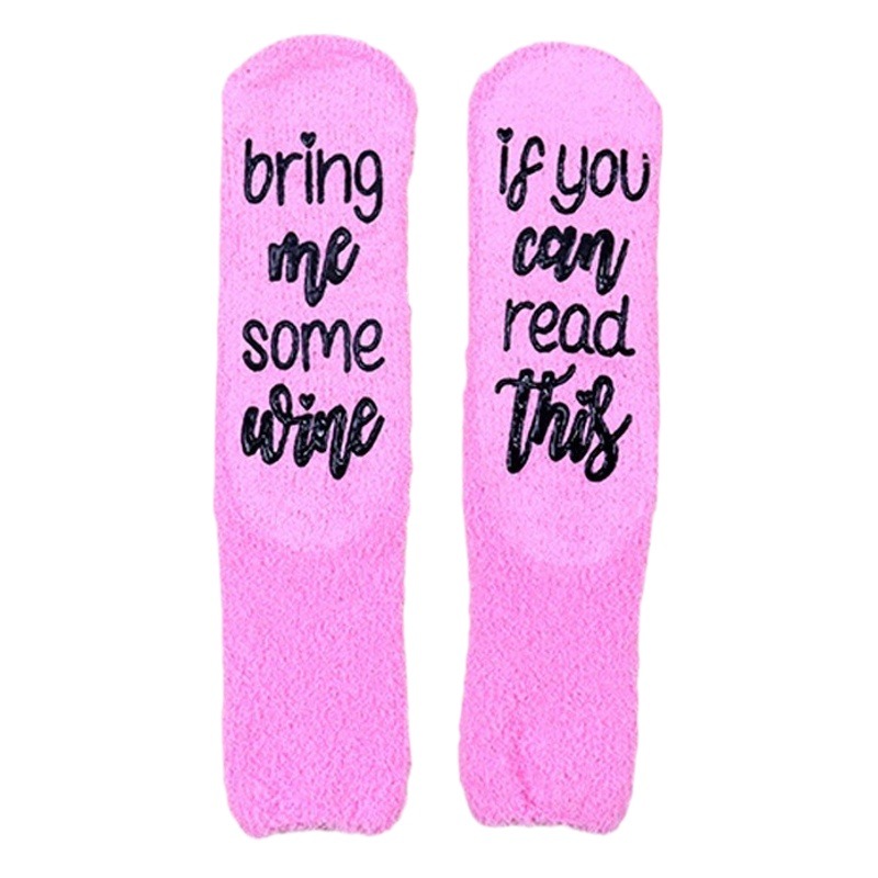 In stock non-lint coral velvet cake socks European and American cross-border mid-calf socks foot letter non-slip dispensing floor socks