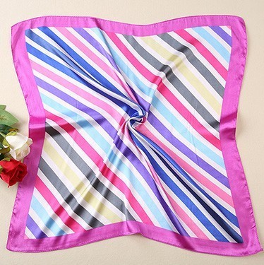 Picture of Small Square Scarf Korean Professional Silks and Satins Versatile Bank Stewardess Train Member Business Fashion Decorative Women's Scarf