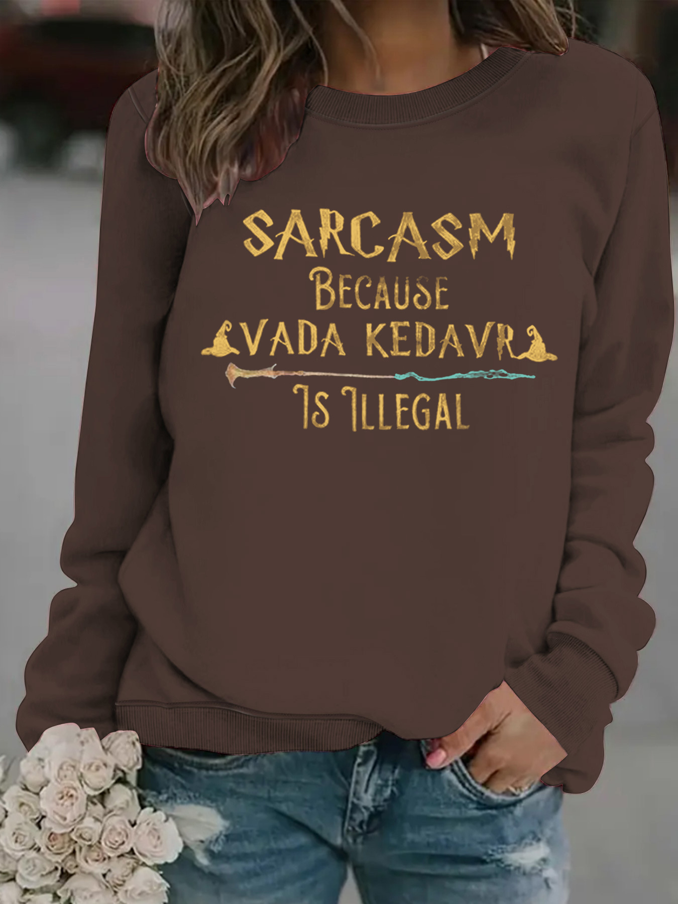 Europe and the United States cross-border autumn and winter women's casual long sleeve crew neck Halloween slogan pullover sweatshirt sweater wholesale