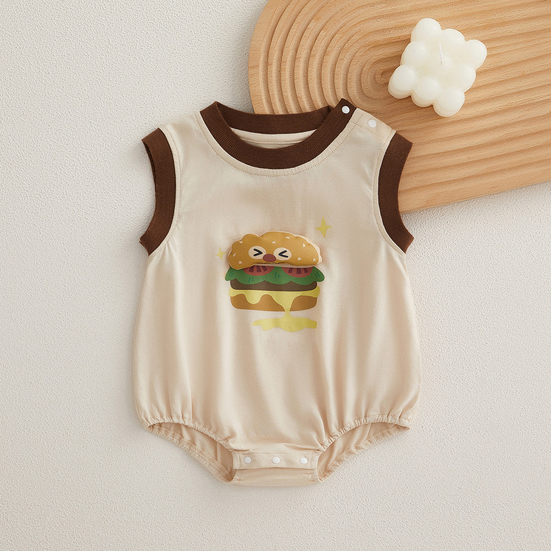 Summer New Clothes Baby Men's Cartoon Printed Vest Ultra-thin Breathable Home Casual Triangle Wrap Clothes