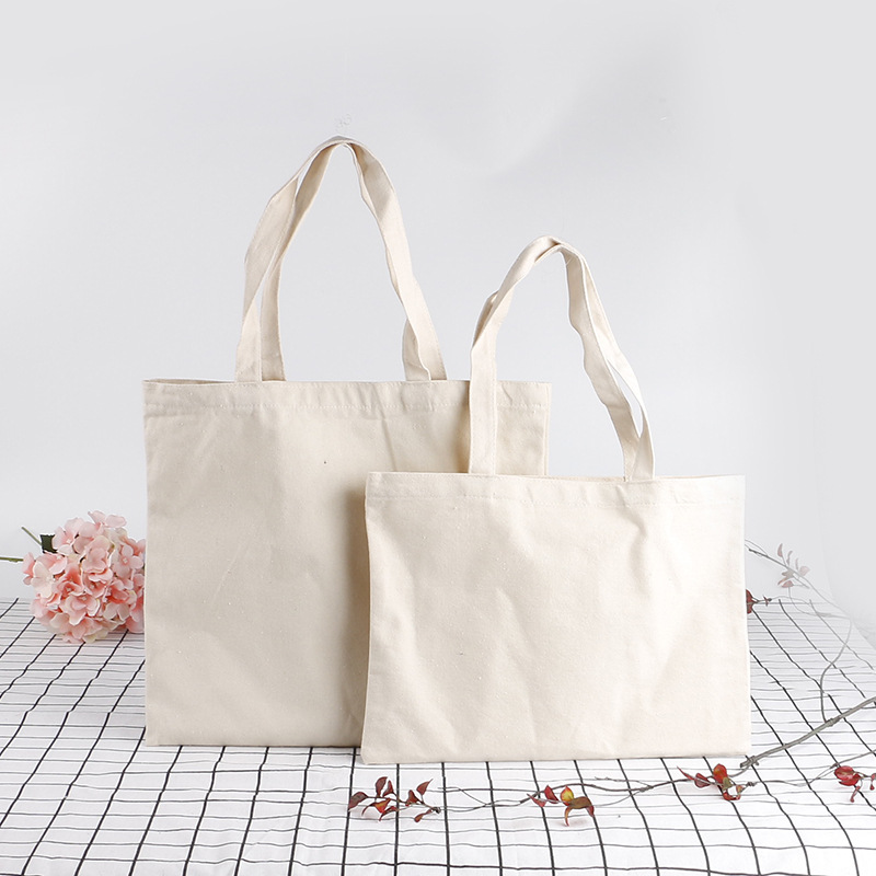 Canvas bag blank wholesale fixed color printing cotton environmental protection hand-painted diy shoulder handbag spot bunched linen bag