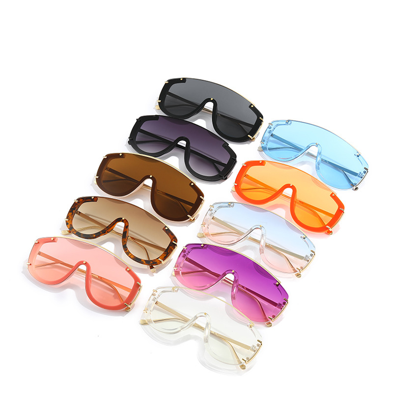Picture of 2022 Europe and the United States new large frame conjoined color ins sunglasses cross-border personality modern fashion net red sunglasses women