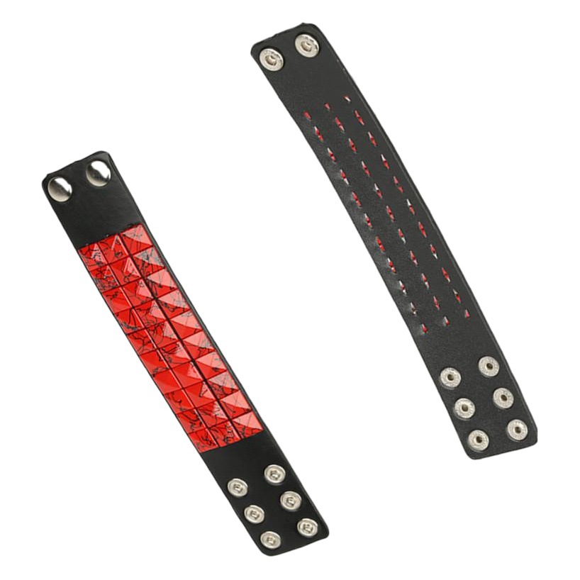 Punk Multicolor Square Nail PU Bracelet Leather Bracelet Mixed Color Batch Imitation Leather Bracelet Hot Selling Leather Jewelry