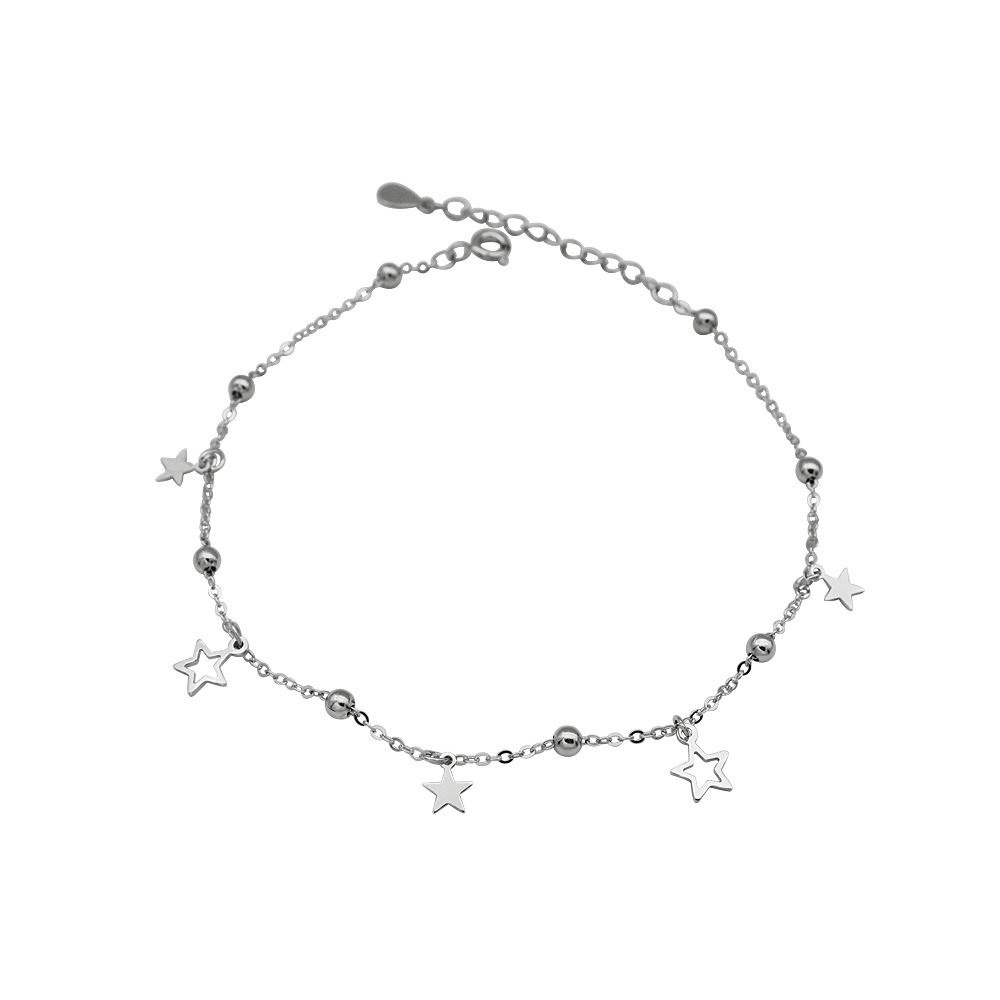 Picture of Personalized Minimalist Bead Five-pointed Star anklet s925 Sterling Silver Simple Women's Star anklet Beach Fashion Jewelry