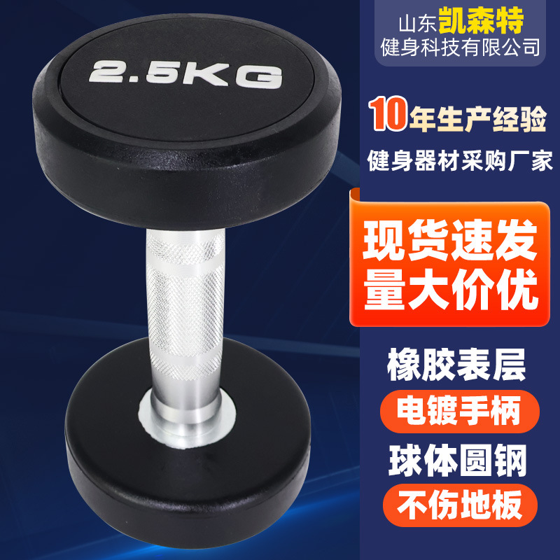 Round Head Fixed Dumbbell Men's Fitness Bag Dumbbell Flying Bird Gym Dumbbell Solid Pure Steel Fitness Equipment