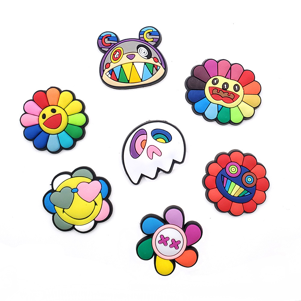 8 holes shoes flower shoe buckle PVC sunflower series sole buckle hole shoes diy accessories accessories wholesale