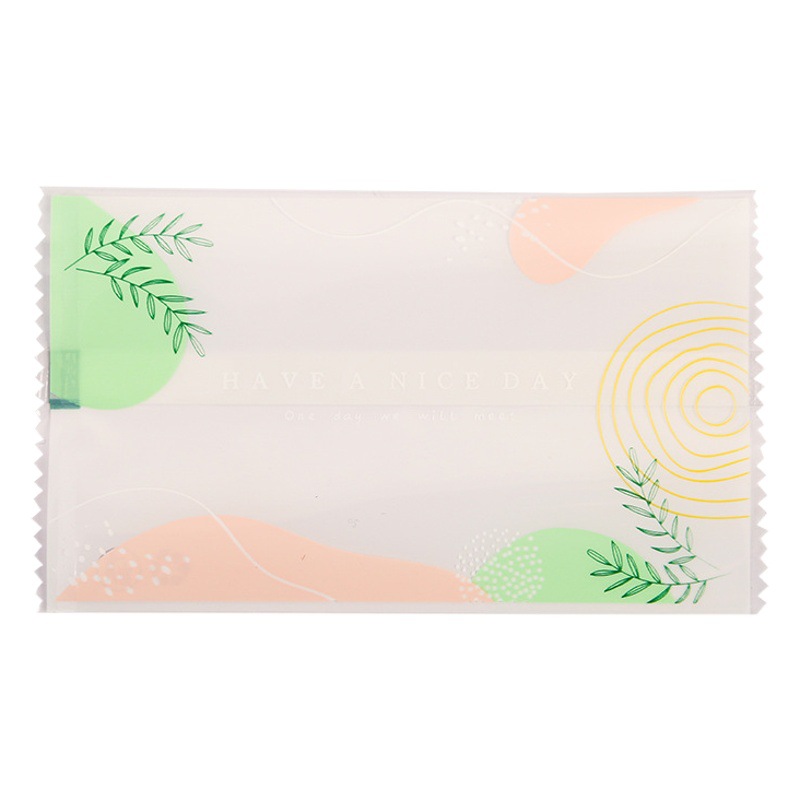 Fresh green bean cake packaging bag creative baking food ziplock bag rectangular transparent biscuit pastry machine sealing bag