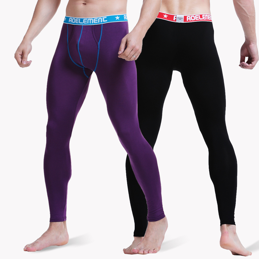 New Autumn Trousers Men's Autumn and Winter Thin Tight Leggings with Bullet Separate Pocket Men's Warm Pants Young Autumn Trousers