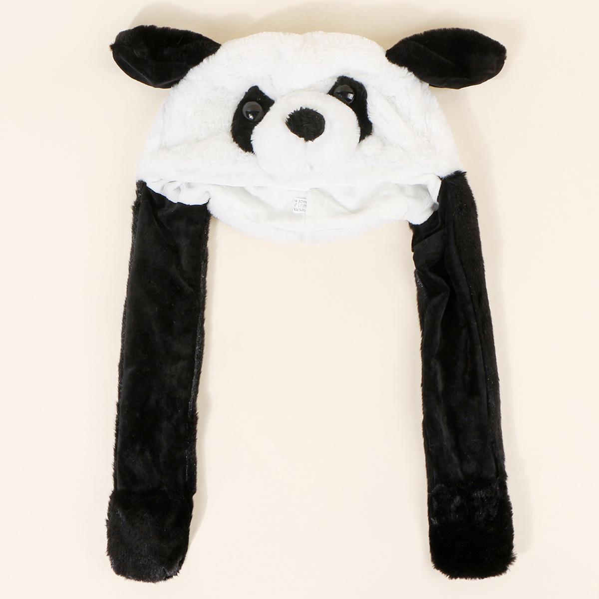 Korean style fashionable cute all-match plush hat with moving ears panda plush hat warm simple face-looking small plush hat