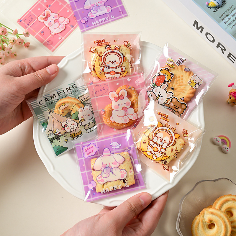 Transparent Cute Cartoon Snowflake Crisp Packaging Bag Milk Jujube Cookie Candy Bag Self-adhesive Self-sealing Bag Dim Bag