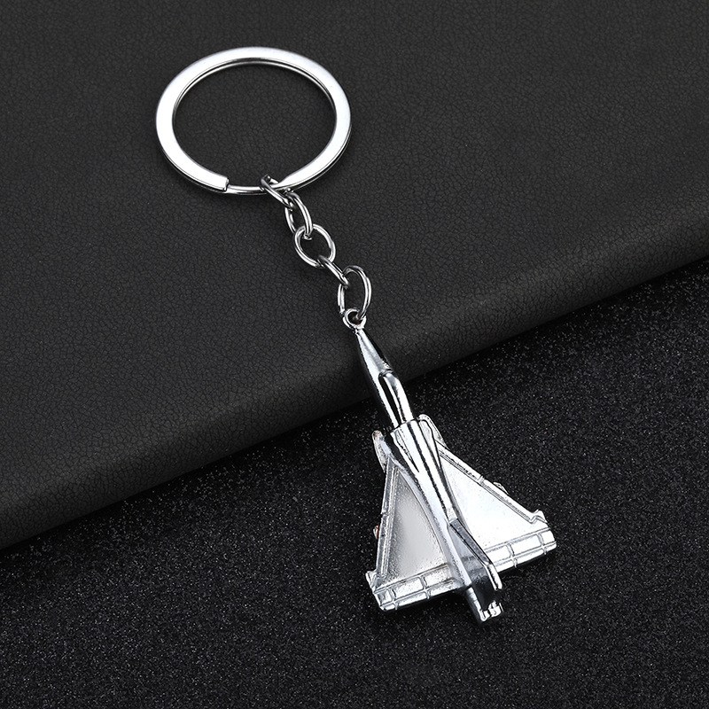 Factory wholesale creative metal small aircraft fighter keychain aviation model car key ring