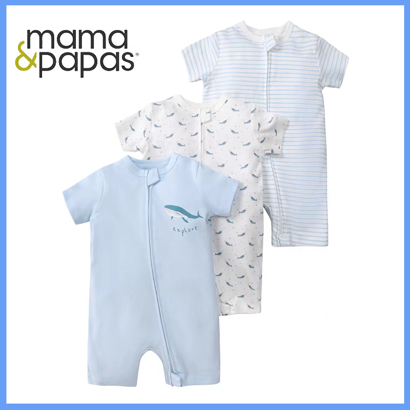 Picture of Foreign trade children's clothing summer baby jumpsuit short sleeve double zipper climbing clothing newborn baby gift box for cross-border