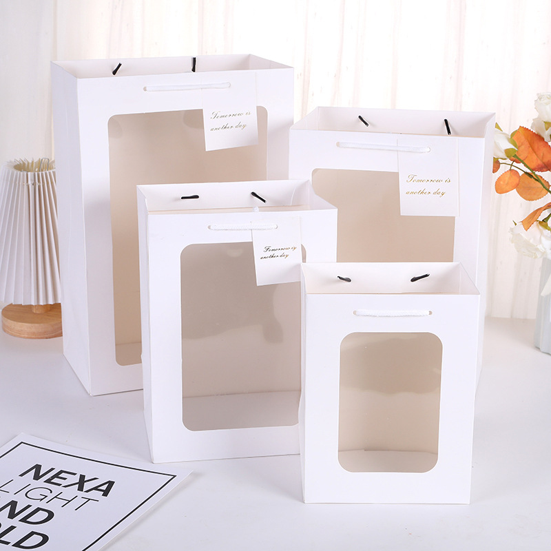 Picture of Transparent Gift Bag, Window Gift Bag, Souvenir Bag, Holiday Flower Packaging Bag, Bouquet Handbag, Gift Box
