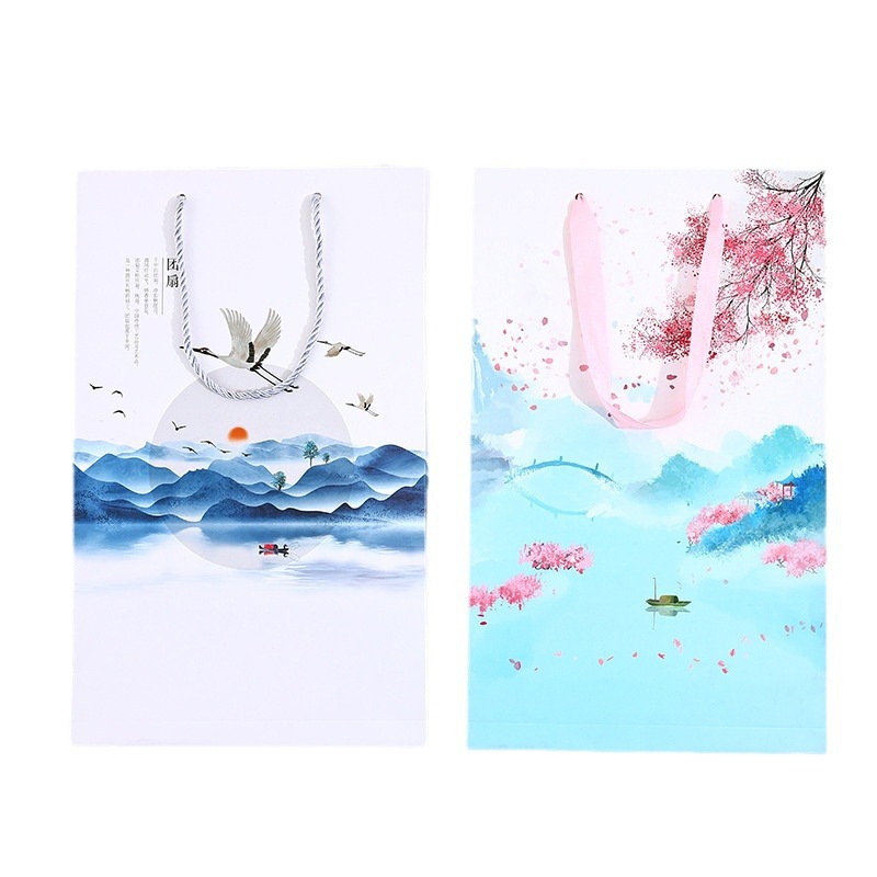 Picture of Factory in stock straight hair cover national style fan box antique crane element handbag hand gift box packaging box