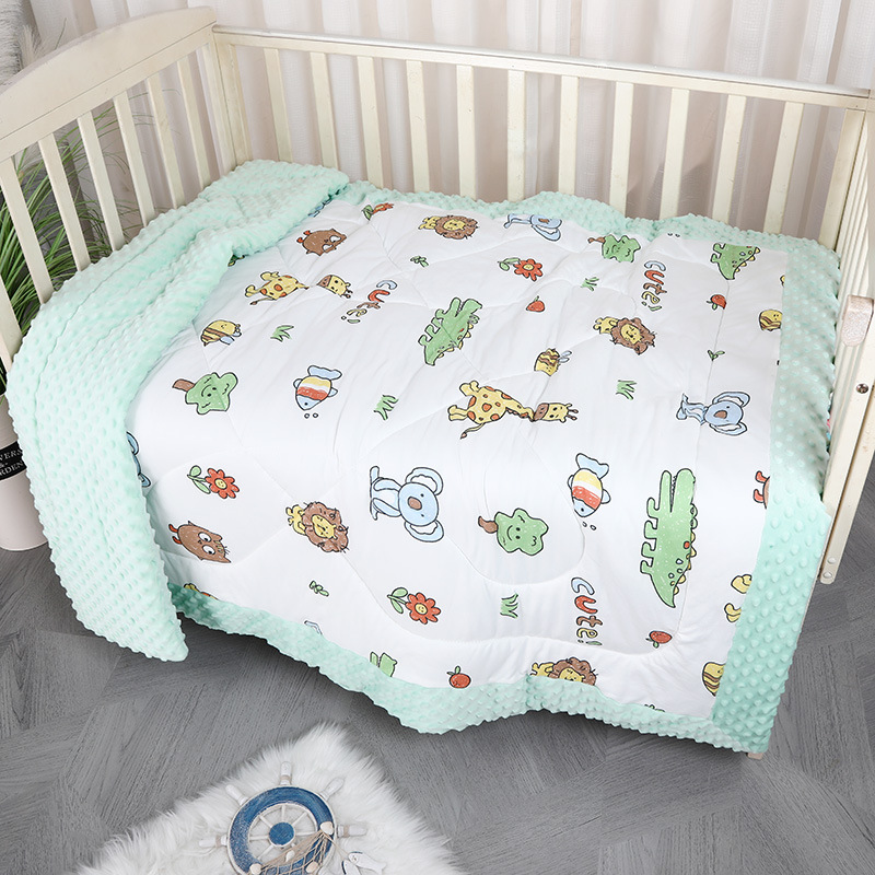 Picture of Spring and Autumn Quilt for Kindergarten Babies, All-Season Blanket, Newborn Swaddle, Bean Velvet Air Conditioning Quilt, Infant Cartoon Pattern