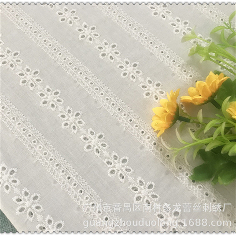 13288B cotton full embroidery home textile fabric fabric clothing accessories width 130cm