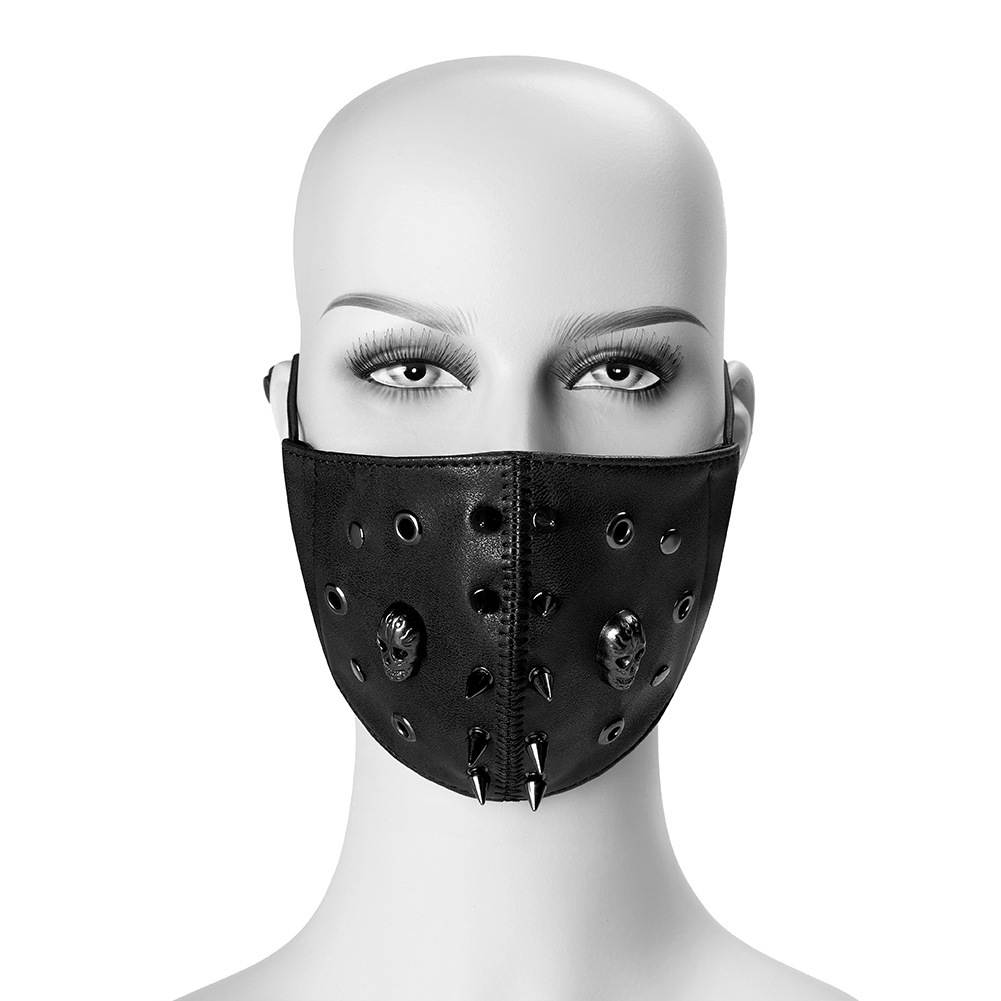 Picture of Cross-border foreign trade punk rock ROCK locomotive PU skin skull skull dust mask skull mask jewelry