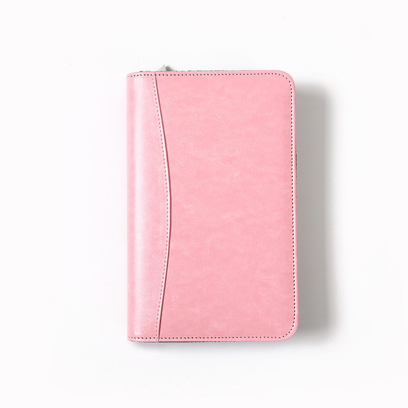 Picture of Solid Color Business Loose-leaf Hand Ledger Wholesale Zipper Bag with Calculator Multifunctional Notebook Notepad Print LOGO