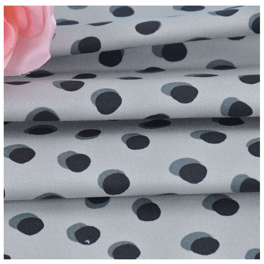 Cotton printed cloth cotton elastic yarn card printing fashion women's pants skirt fabric cotton spandex twill printing