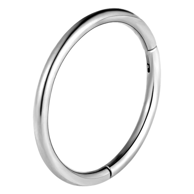 Cross-border stainless steel jewelry body piercing jewelry closed round ear clip earring nose ring seamless coil