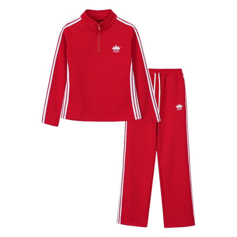 Fleece-lined thickened women's sweater sportswear suit spring, autumn and winter new casual fashion two-piece suit Western style fashionable
