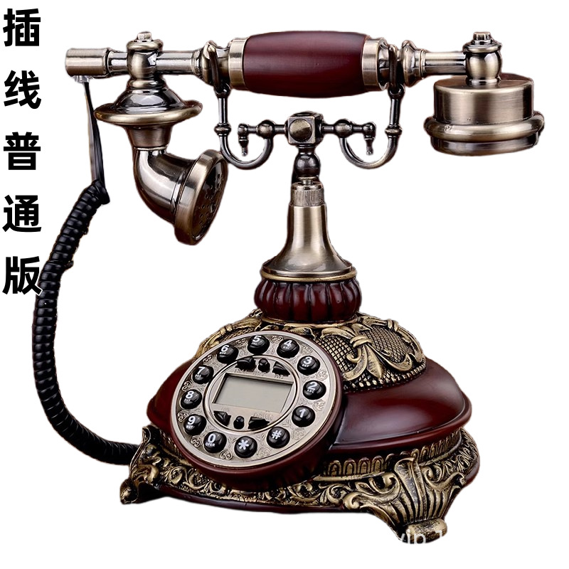 American antique telephone landline European retro home office fashion creative to show the phone plug-in