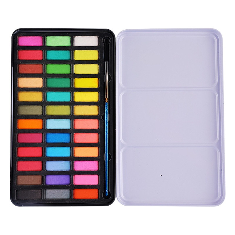 Miaoyi solid watercolor paint iron box suit 12 color 18 color 24 color 36 color beginners wholesale