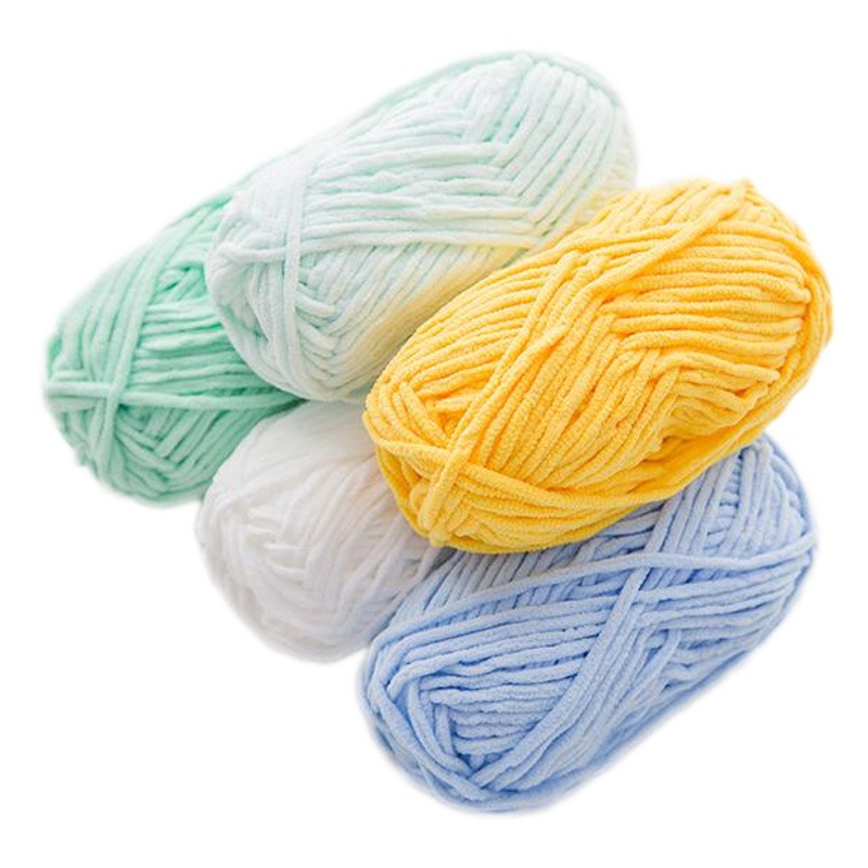 Carterhui Cute Boy Wool Handmade DIY Knitted Scarf Doll Slippers Blanket Crochet Thick Ice Strip 100g