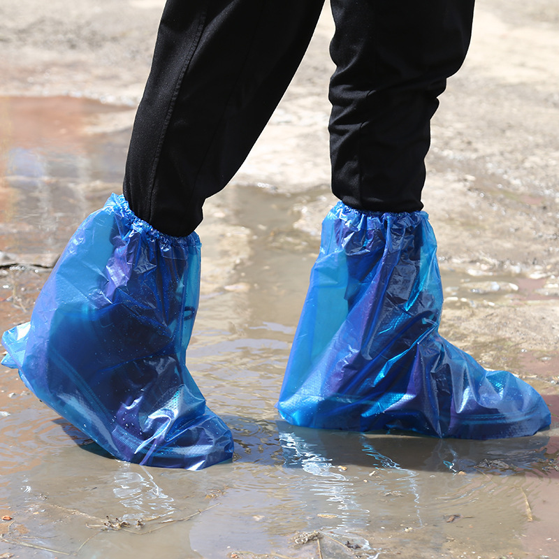 Picture of Thickened long disposable rainproof shoe cover portable rainy day long foot cover outdoor drifting pe boot cover wholesale