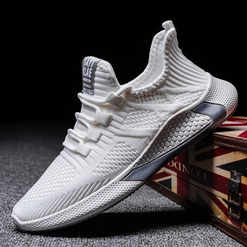Flying woven men's shoes 2024 new Korean version of coconut shoes breathable mesh tide shoes spring casual sports shoes men's wholesale