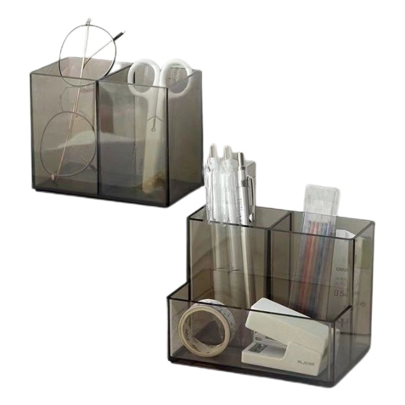Desktop simple cute pen holder storage desk large capacity transparent pen holder wholesale stationery pen barrel a generation of hair