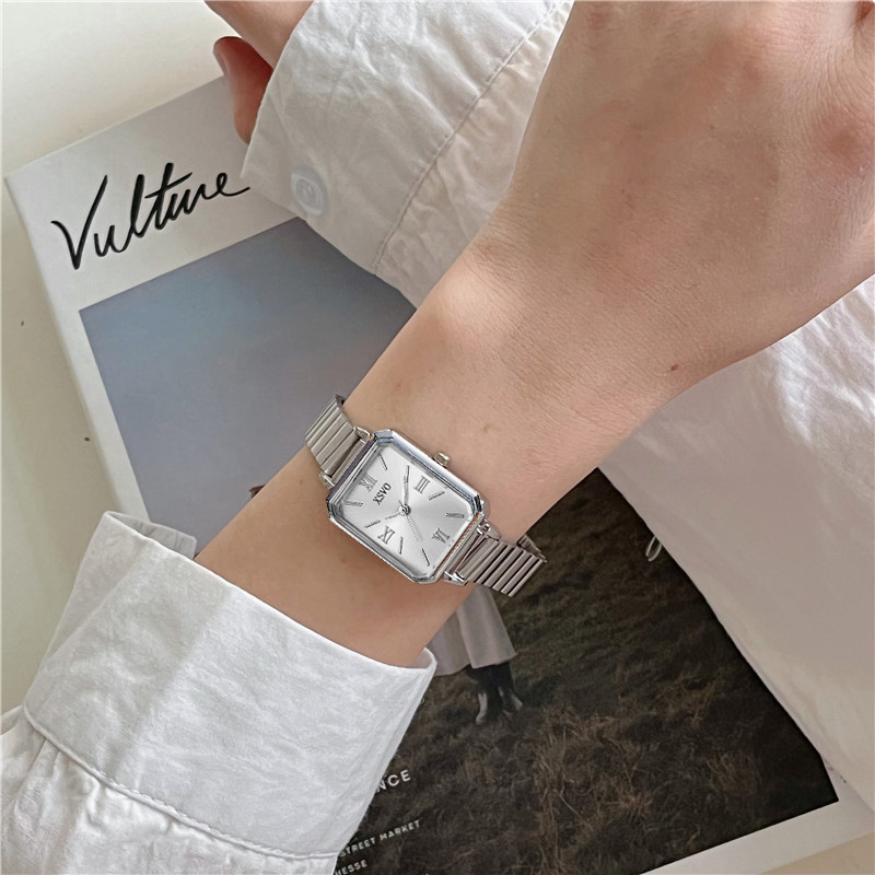 Picture of New Fashion Arabian Pin Mixed Scale Bamboo Steel Band Women Quartz Watch Earrings suit 13pcs