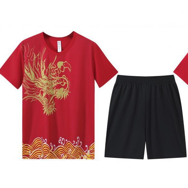 New Dragon Pattern Dragon Boat Suit Group Buying Dragon Boat Race Suit Quick-drying Unisex Basketball Suit Short-sleeved Sports Ball