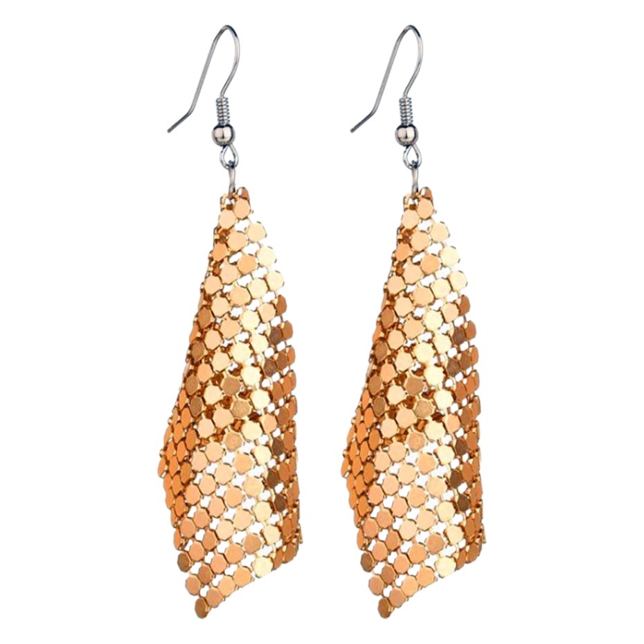 11 color European and American Korean fashion Joker square variable sequin earrings exaggerated aluminum mesh earrings manufacturers wholesale