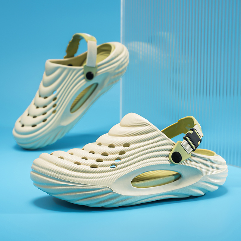 Popular Croc Shoes Men's Summer Outerwear Dual-Purpose Operating Room Baotou Slippers Outdoor Sports Soft Soled Casual Sandals